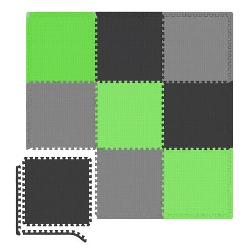 Mata puzzle EVA 1cm czarno/szar