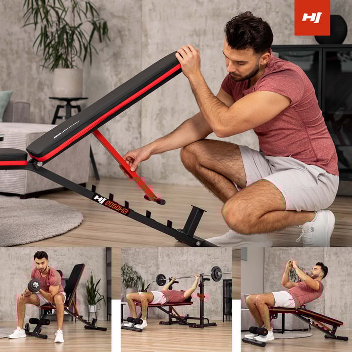 Wiele możliwości treningowych w ławce 2050HB regulowanej Hop-Sport