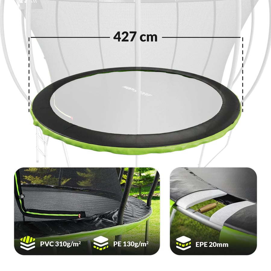 Osłona sprężyn trampoliny 427 cm / 14ft HS-TSC014DZ Czarna/Zielona
