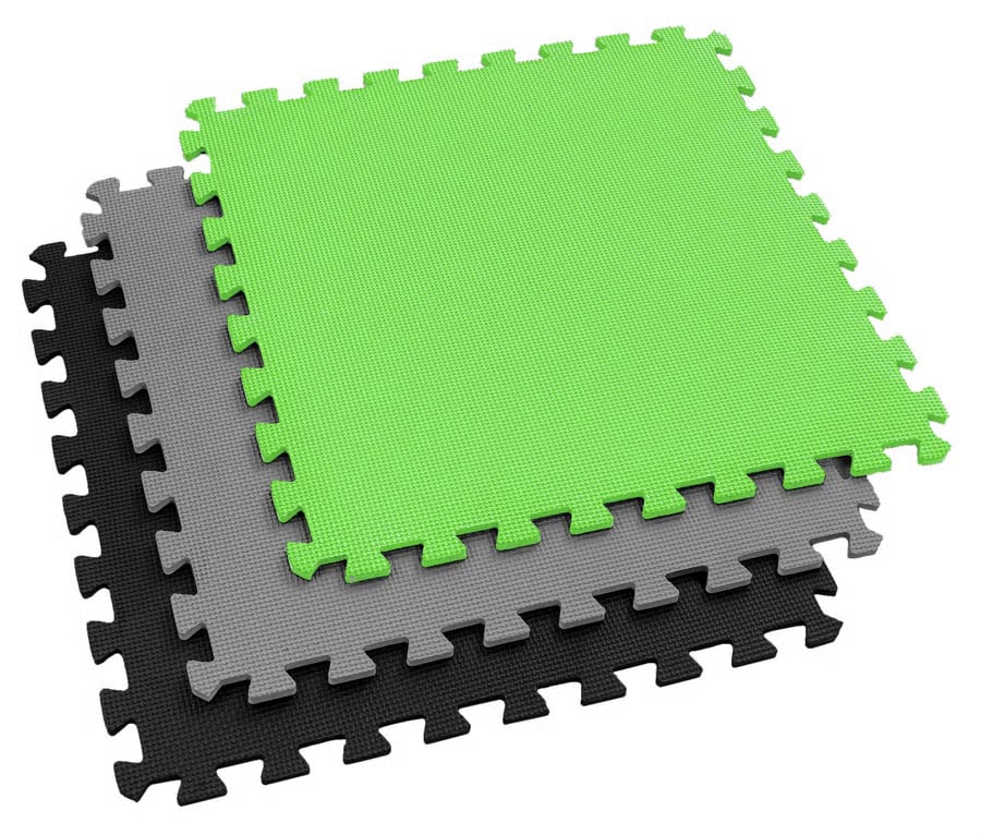 Mata puzzle EVA 1cm czarno/szar