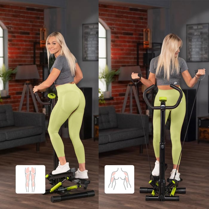 Trening całego ciała ze stepperem skrętnym z kolumną HS-055S Noble limonka