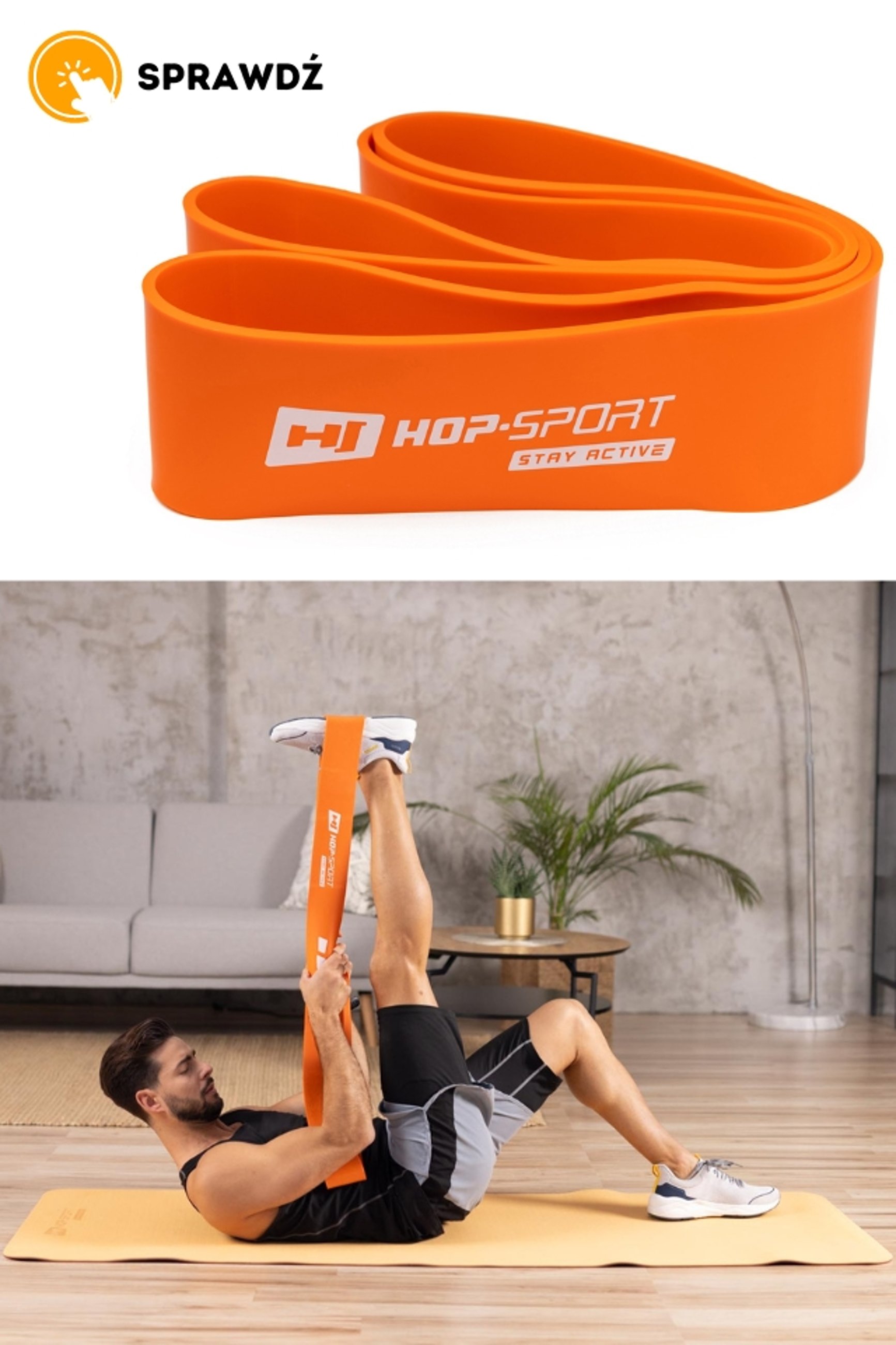 Guma oporowa 37-109kg - pomarańczowa marki Hop-Sport 