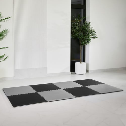 Mata puzzle EVA 2cm czarno/szar