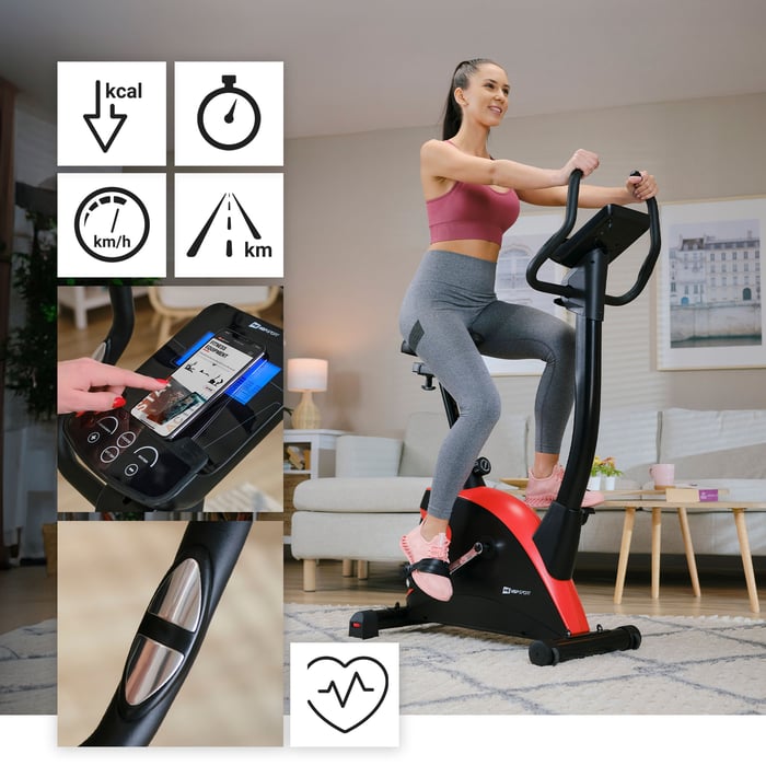 Rower stacjonarny HS-005H Host czerwony z gotowymi programami treningowymi