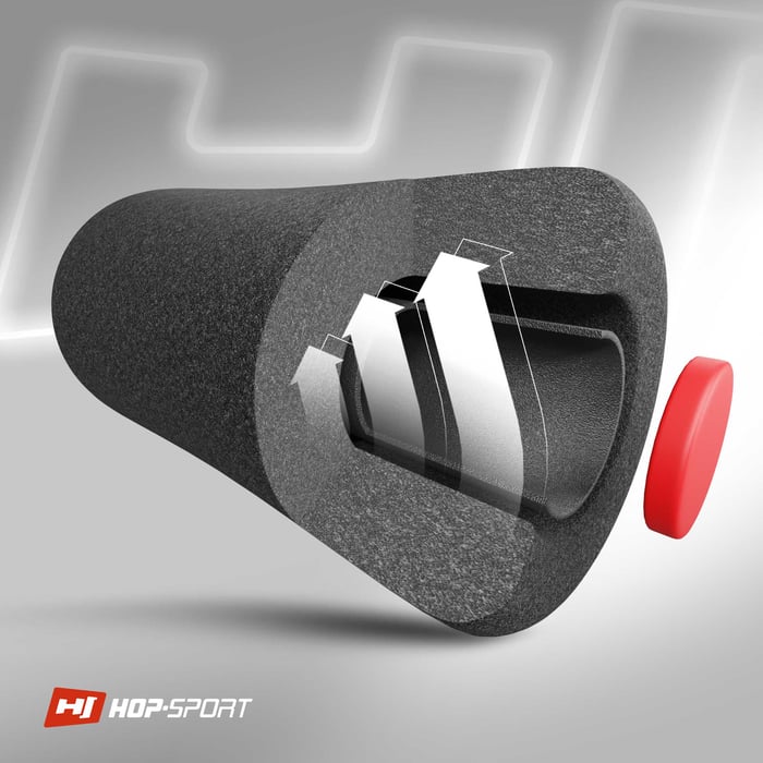 Przekrój gąbki ochronnej w sprzęcie sportowym marki Hop-sport