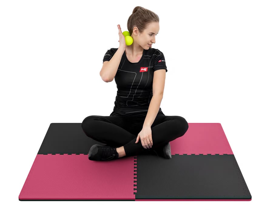 Mata puzzle EVA 2cm czarno/czer