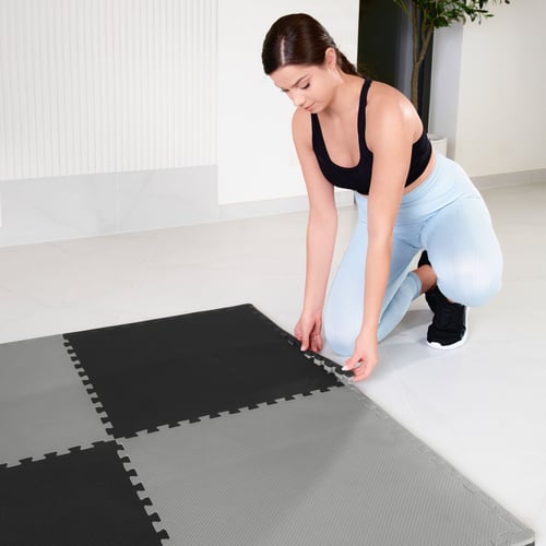 Mata puzzle EVA 2cm czarno/szar