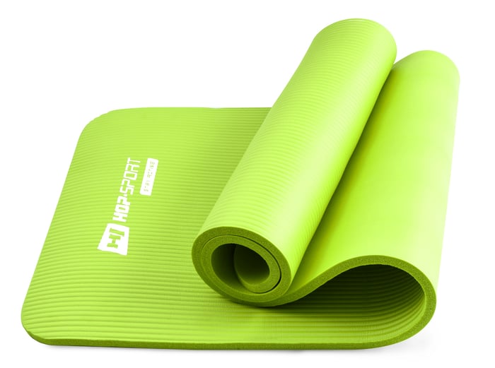 Pokazana elastyczność maty NBR 1,5 cm w kolorze zielonym marki Hop-sport