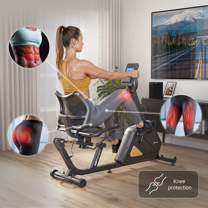 Rower treningowy Arkil angażuje najważniejsze partie mięśni bez nadmiernego obciążania stawów. 