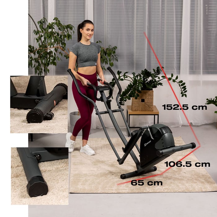 Dzięki funkcjonalnym rolkom transportowym łatwo przesuniesz orbitrek Focus w inne miejsce