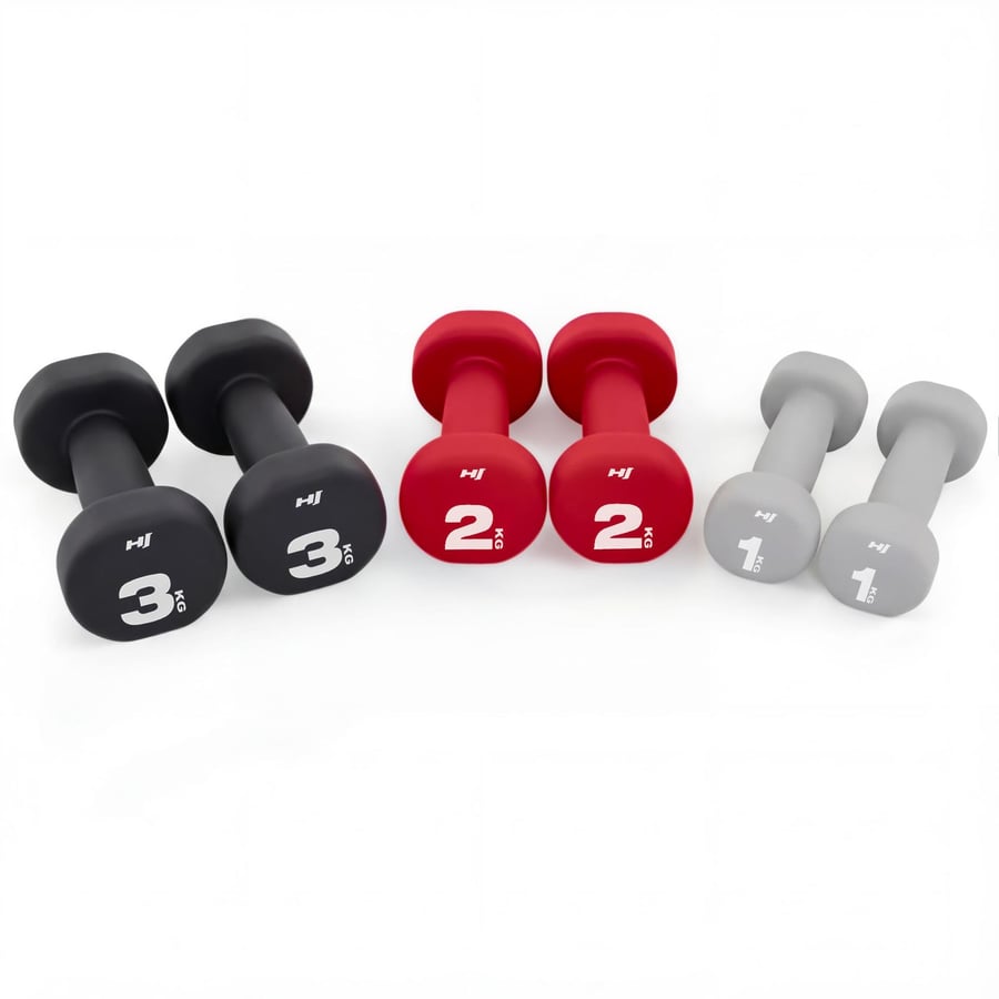 Zestaw hantelek winylowych okrą - 10