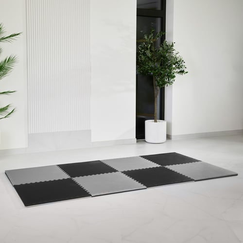 Mata puzzle EVA 2cm czarno/szar