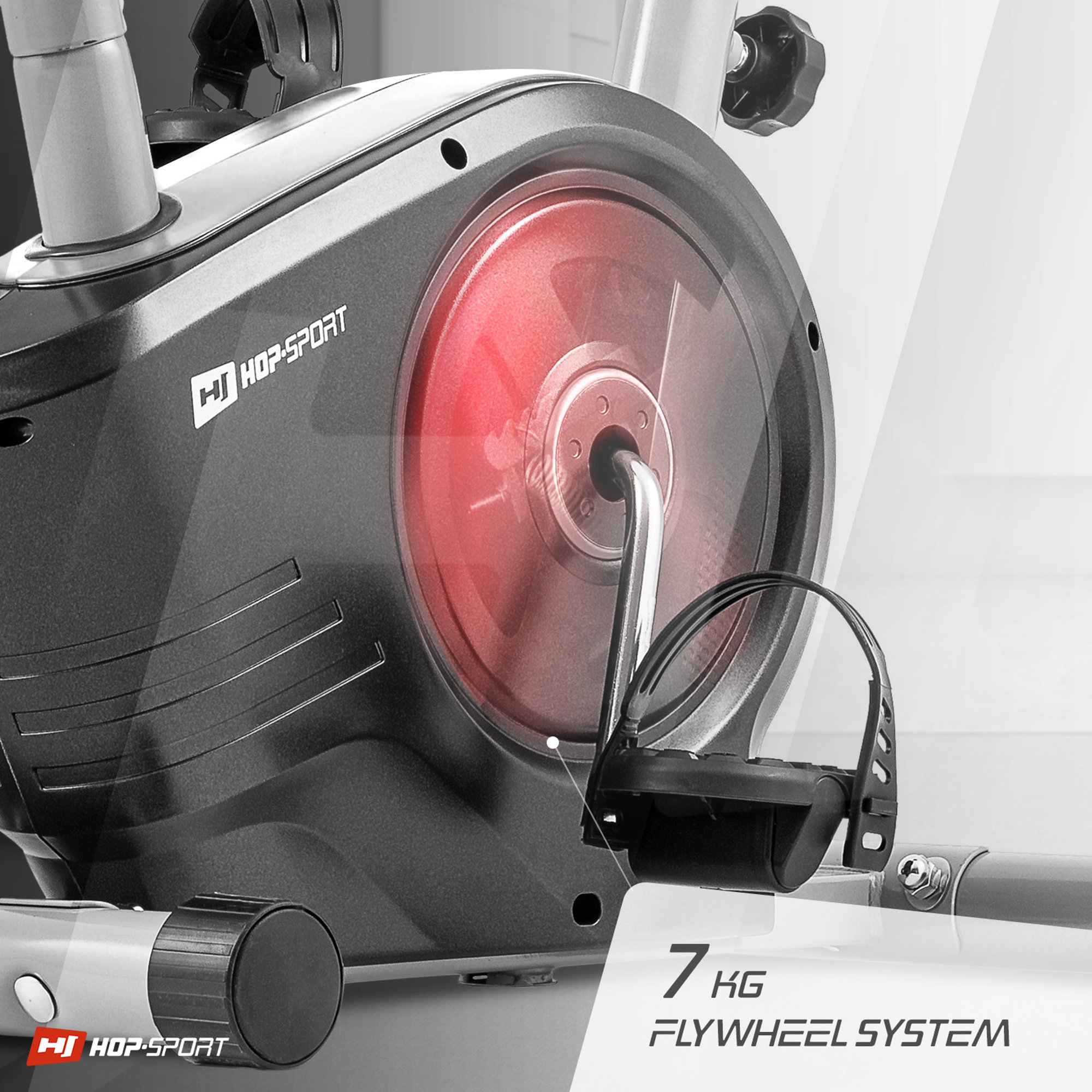 Rower magnetyczny HS-2050H Sonic srebrny wyposażony w magnetyczny system oporu