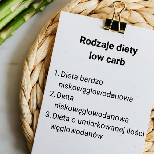 kartka z napisem - rodzaje diety low carb