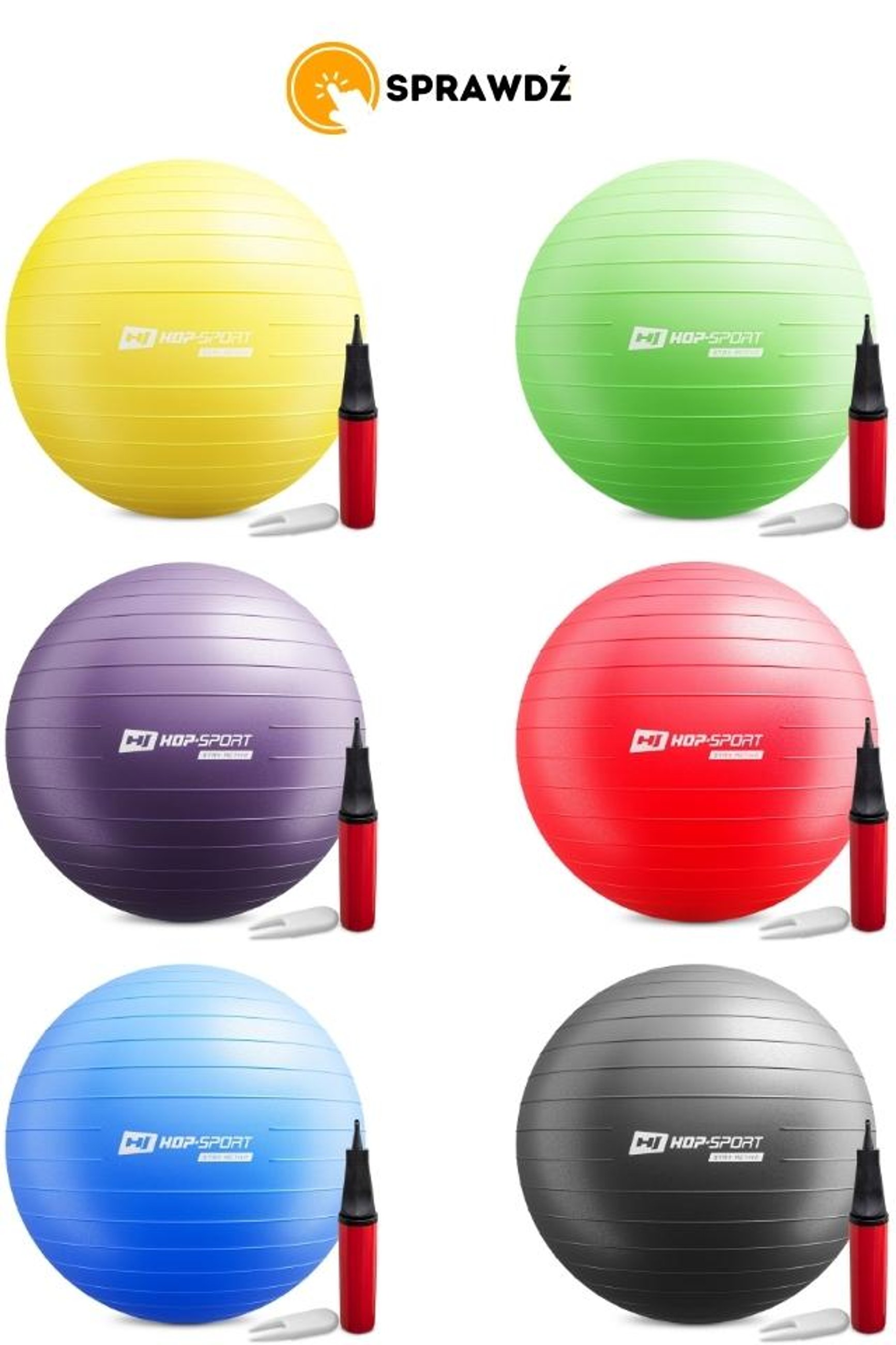piłki gimnastyczne różne kolory marki Hop-Sport