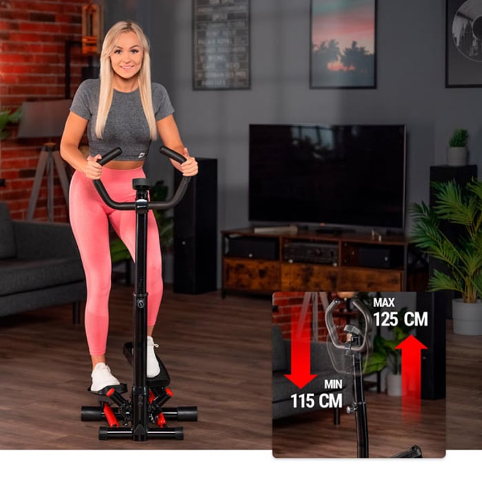 Wygodny trening ze stepperem skrętnym Noble HS-055S czerwonym