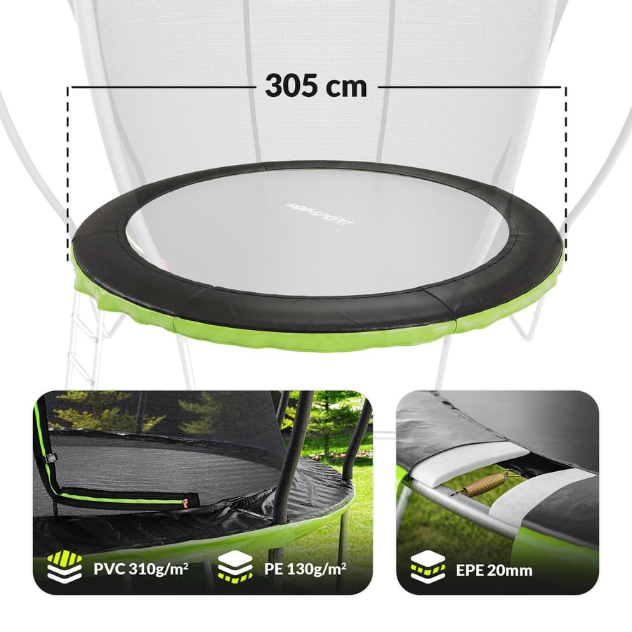 Osłona sprężyn trampoliny 305 cm / 10ft HS-TSC010DZ Czarna/Zielona