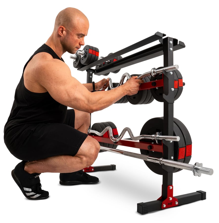 Stojak na obciążenie, hantle i