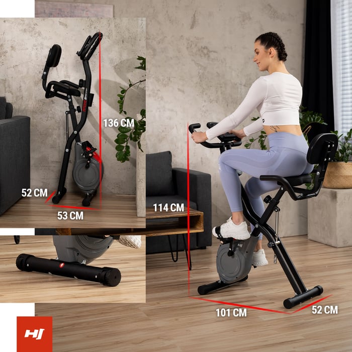 Wygodne przechowywanie rowerka HS-3030X Apeks szarego