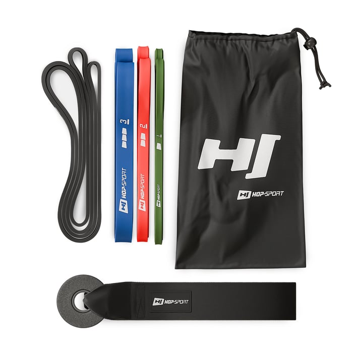 Conjunto de 4 bandas de resistencia tipo power-band con anclaje para puerta y bolsa de almacenamiento