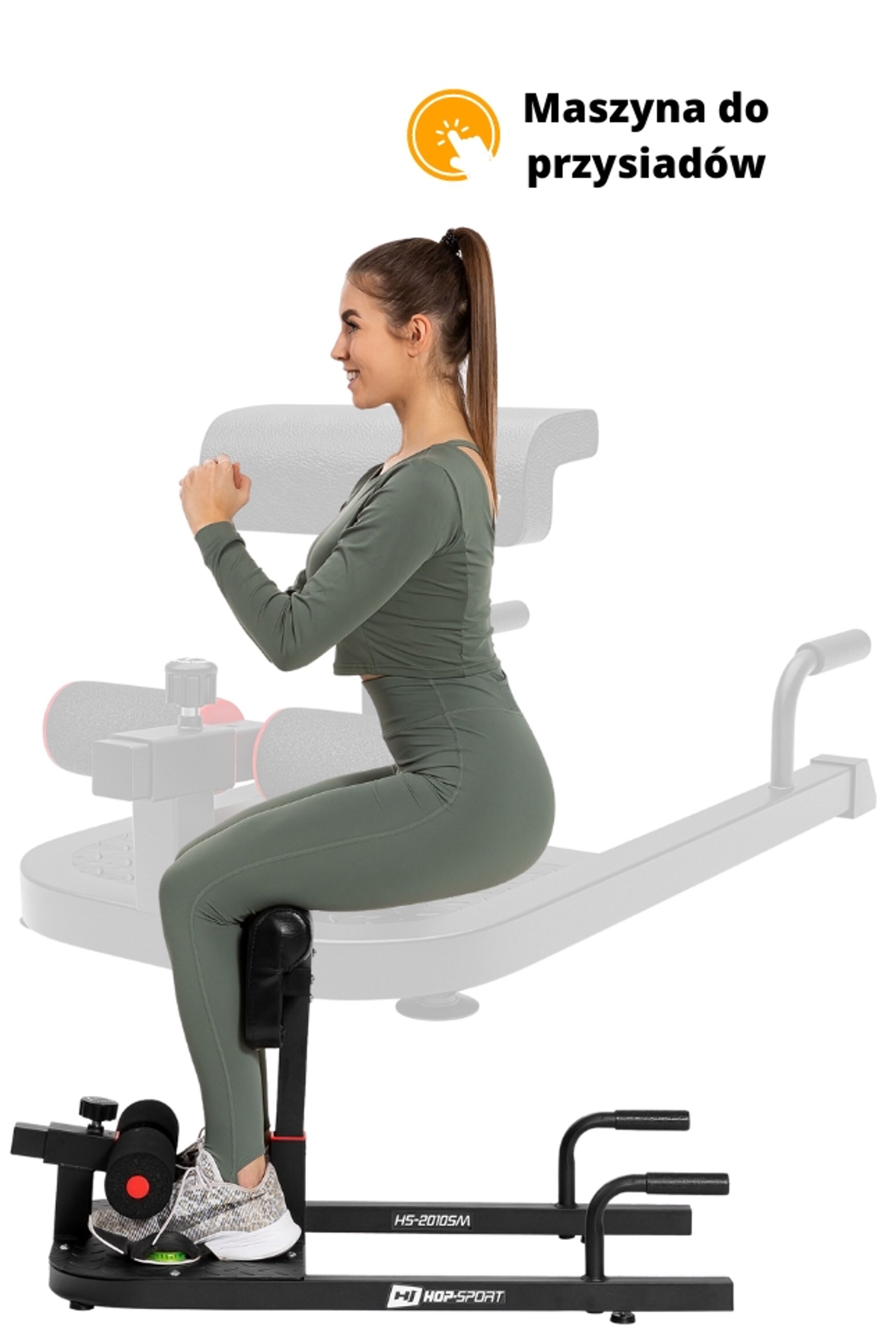 modelka ćwicząca na maszynie do przysiadów HS-2020SM Sissy Squat marki Hop-Sport