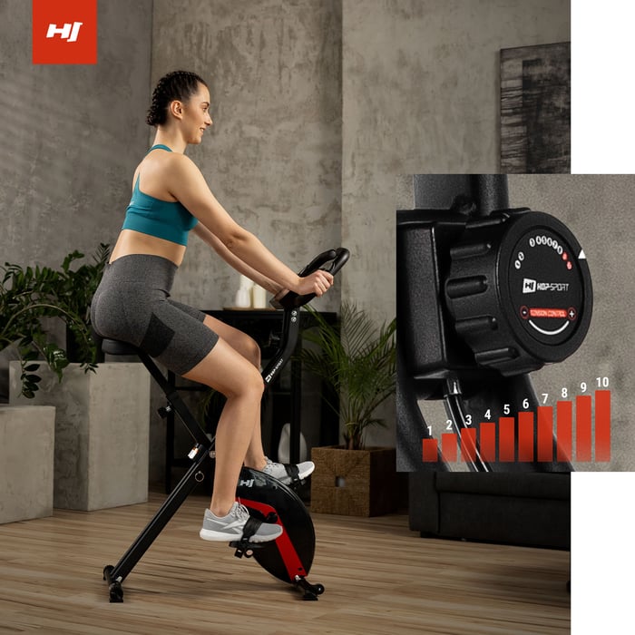 Prosta i wygodna regulacja oporu w rowerku Hop-Sport Quest