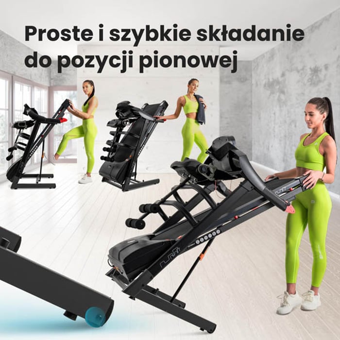 Bieżnia treningowa HS-1500LB Vista wyposażona w szybki system składania i transportu