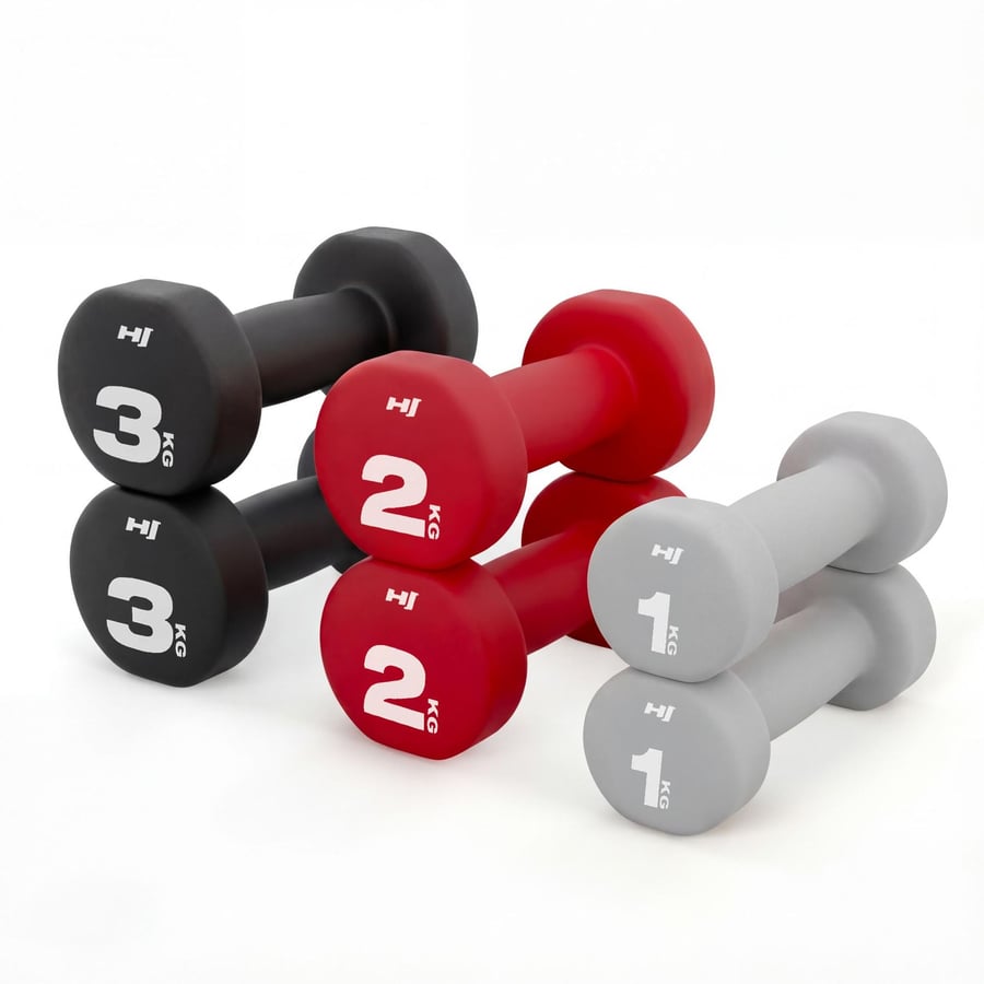 Zestaw hantelek winylowych okrą - 9