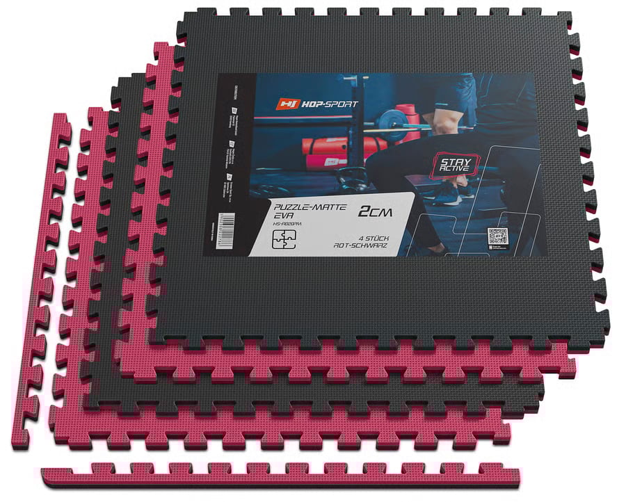 Mata puzzle EVA 2cm czarno/czer