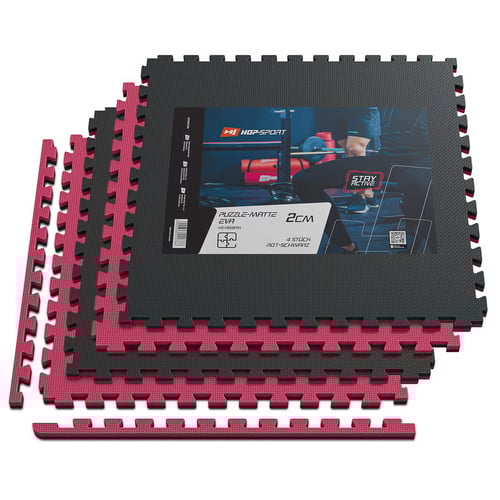 Mata puzzle EVA 2cm czarno/czer