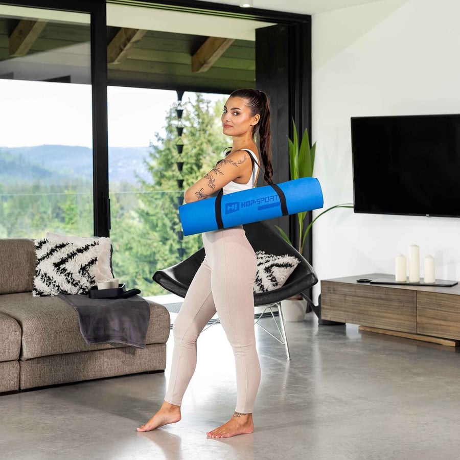 Mata fitness TPE 0,6 cm niebies