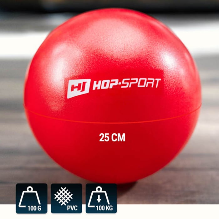 czerwona piłka pilates o średnicy 25cm marki Hop-Sport