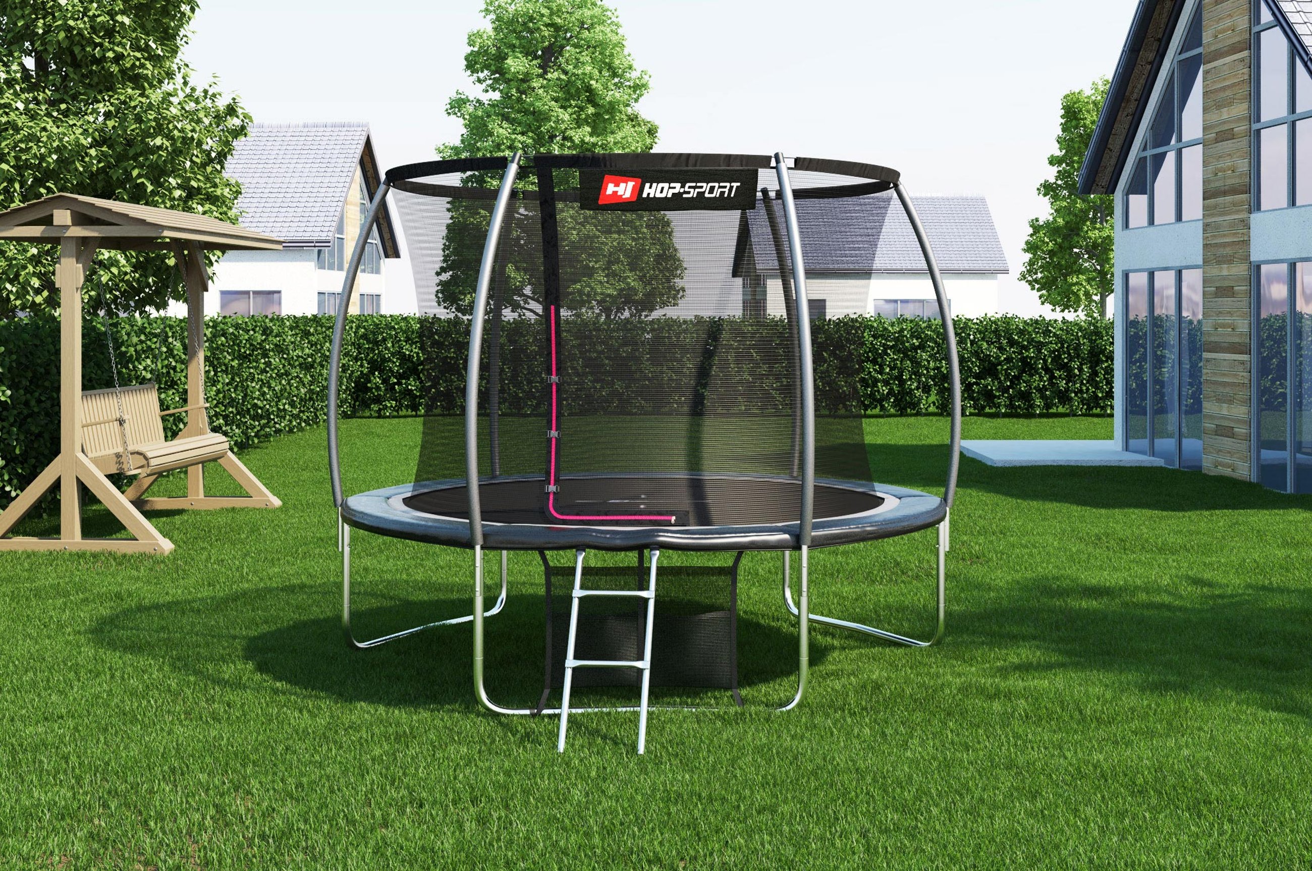 trampolina ogrodowa dynia marki Hop-Sport w ogrodzie