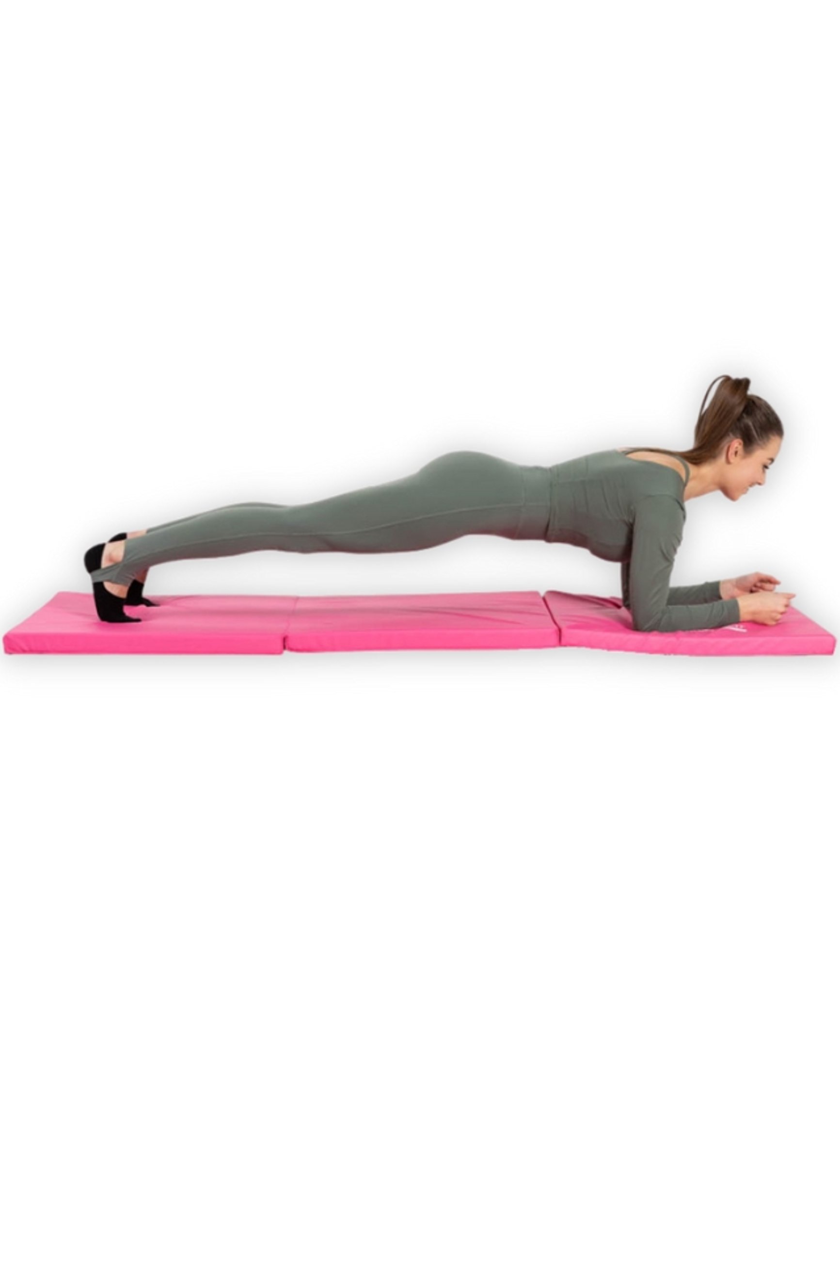 plank na materacu gimnastycznym różowym Hop-Sport