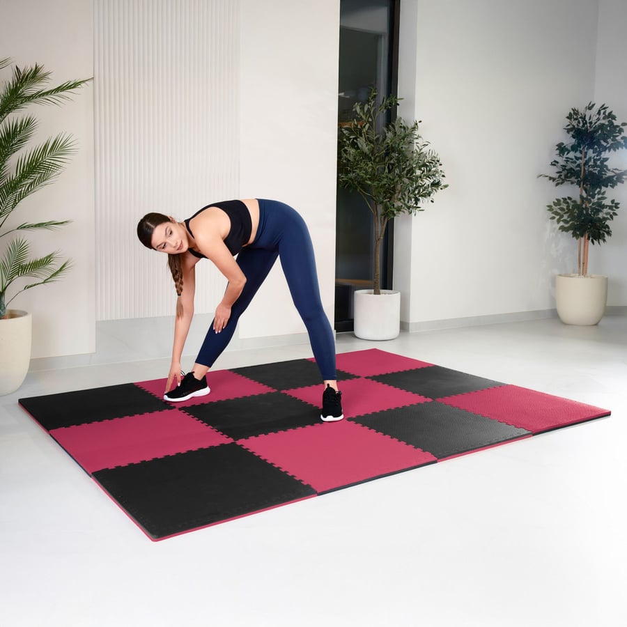 Mata puzzle EVA 2cm czarno/czer