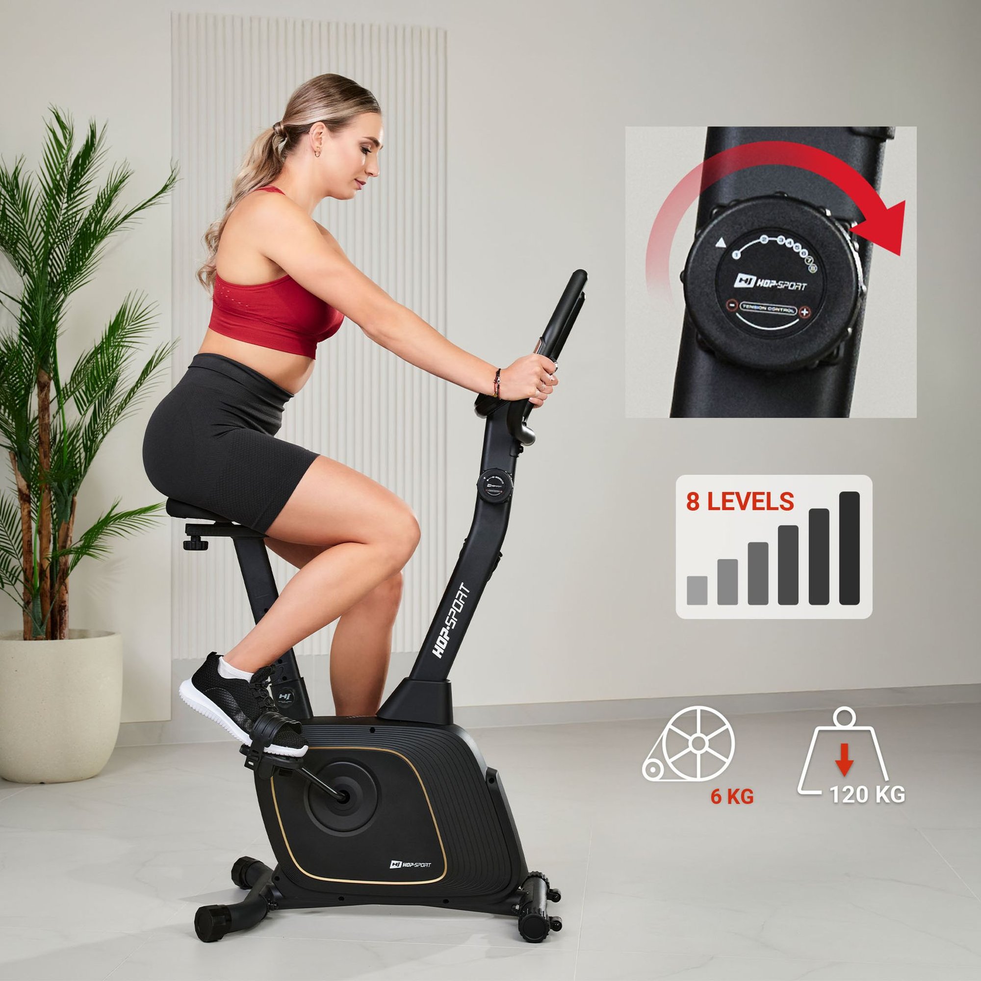 Model HS-3000H Nexon został wyposażony w magnetyczny system oporu z 8-stopniową