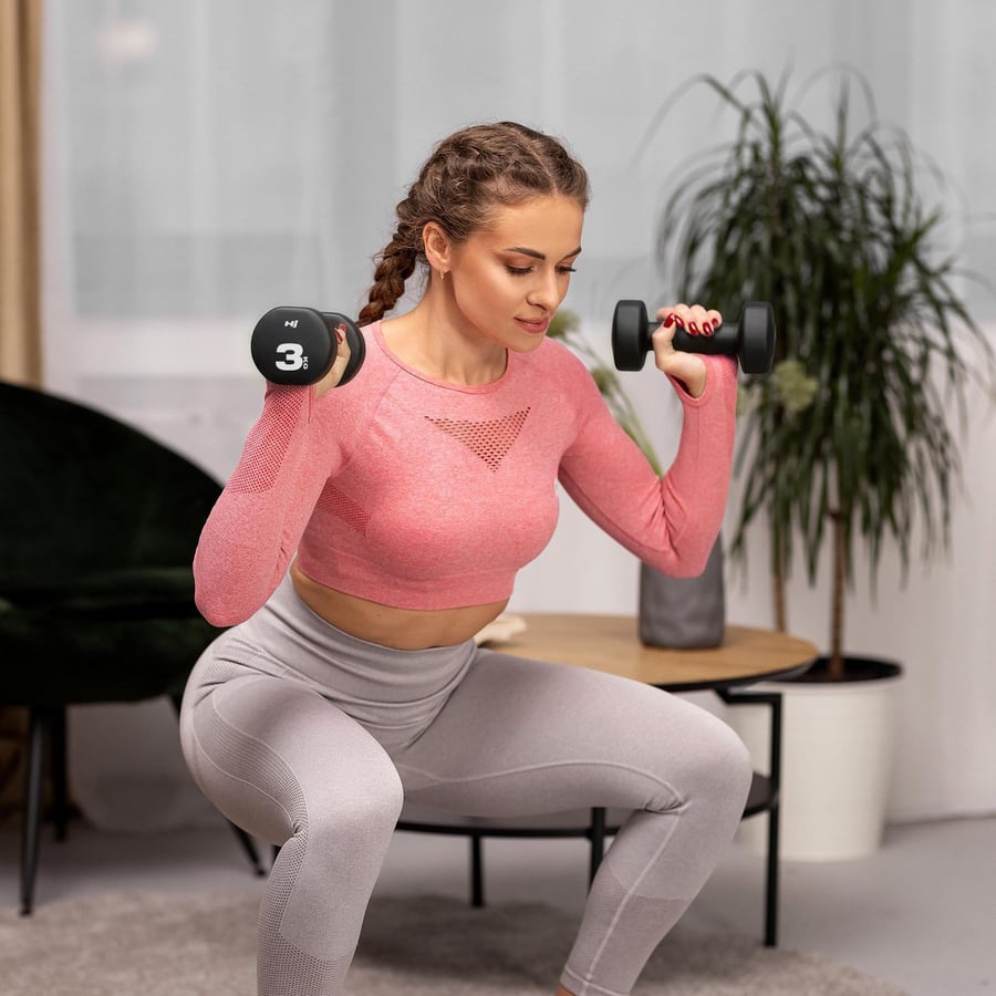 Zestaw hantelek winylowych okrą - 5