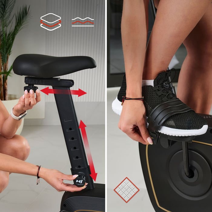 Rower treningowy HS-3000H Nexon został zaprojektowany z myślą o ergonomii i komforcie użytkowania