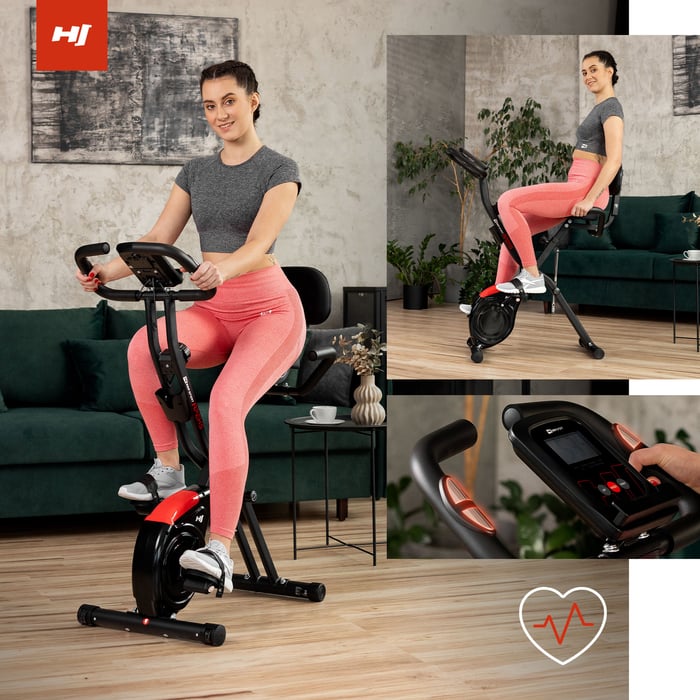 Rowerek stacjonarny HS-3030X Apeks daje Ci możliwość trenowania z różnym ułożeniem ciała