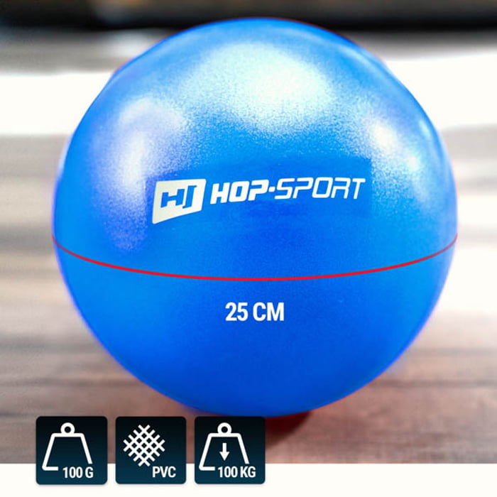 niebieska piłka pilates o średnicy 25cm marki Hop-Sport