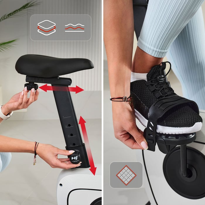 Rower treningowy HS-3000H Nexon został zaprojektowany z myślą o ergonomii i komforcie użytkowania