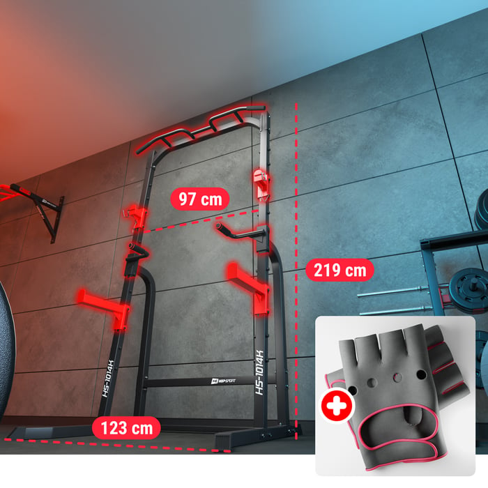 Zbliżenie na regulowaną asekurację w poręczach treningowych HS-1014K marki Hop-Sport