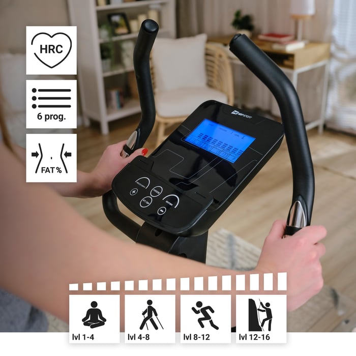 Rower stacjonarny HS-005H Host złoty z elektroniczną regulacja oporu