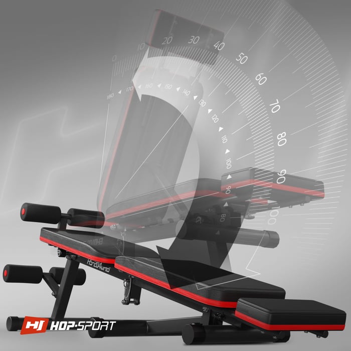 Regulacja kąta nachylenia oparcia w ławce treningowej HS-2040 marki Hop-sport
