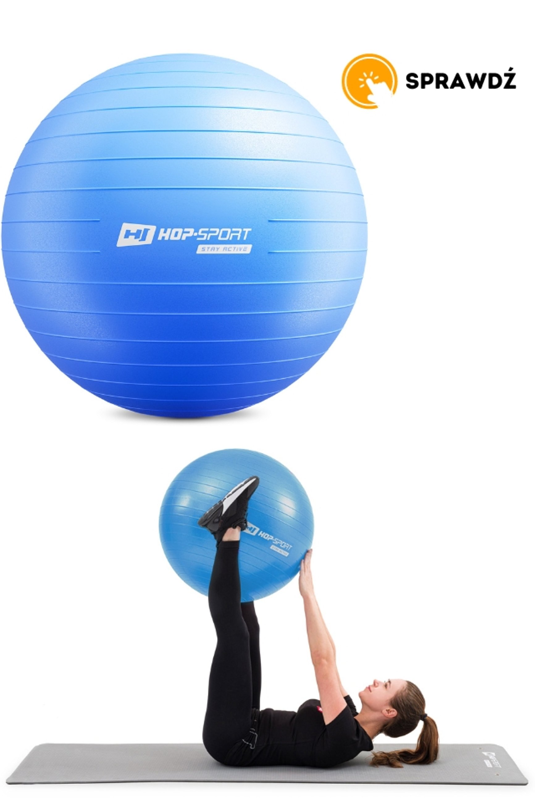 piłka gimnastyczna niebieska Hop-Sport