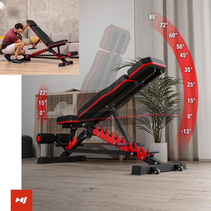 Regulacja oparcia oraz siedziska ławka 2090HB marki Hop-Sport