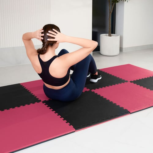 Mata puzzle EVA 2cm czarno/czer