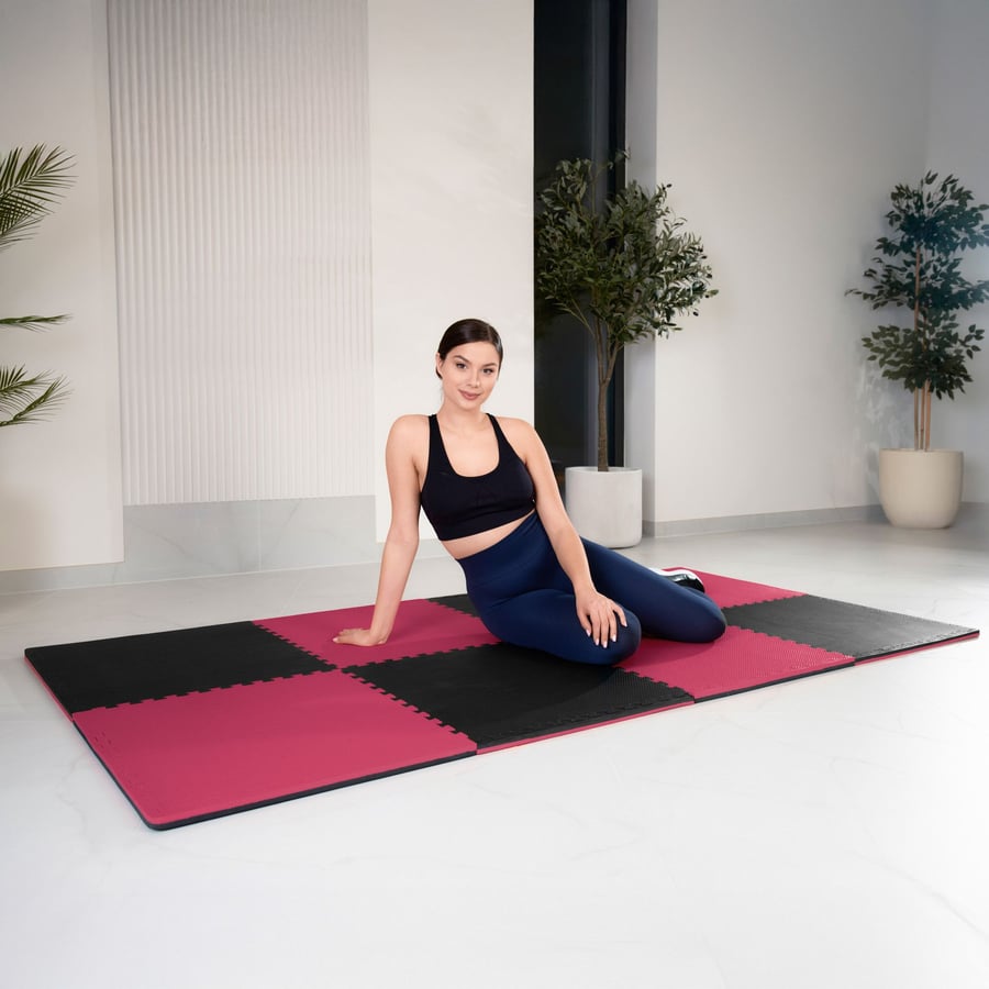 Mata puzzle EVA 2cm czarno/czer